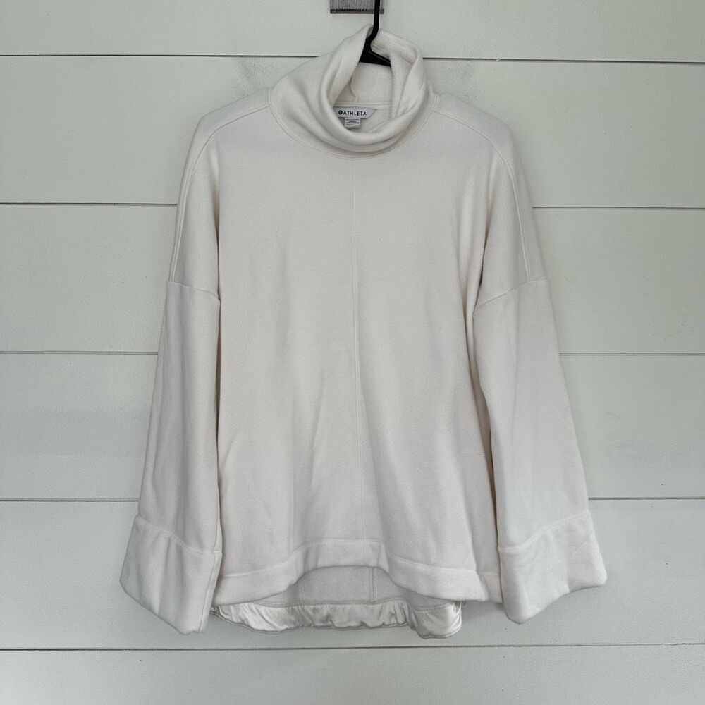 Athleta Women’s Extra Small Cozy Karma Funnel Neck Ivory Cream Sweatshirt - Picture 1 of 6